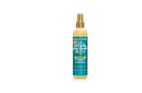 Creme of Nature, Pure Honey Scalp Refresh, Soin Nourrissant Sans Rinçage pour Cuir Chevelu et Coiffures Protectrices, Soin pour Cheveux Bouclés Frisés Crépus, Hydrate Rafraîchit Apaise, Flacon 235ml