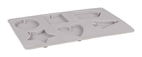 Rayher 36110000 Moule en silicone 1 pce, pour 6 formes déco, 5x6,5-8 cm, blanc