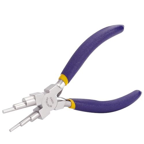 BENECREAT 6 en 1 caution faisant des pinces fil d'acier au carbone 6Inch formant caution formant des pinces d'anneau de saut pour la fabrication artisanale de bijoux, 3mm à 10mm