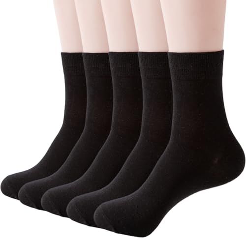 Wamicu Chaussettes Femme, 5 Paires Fines Chaussettes Unisexes en Coton Peigné de Sport Super Douces Respirantes, Taille 39-42