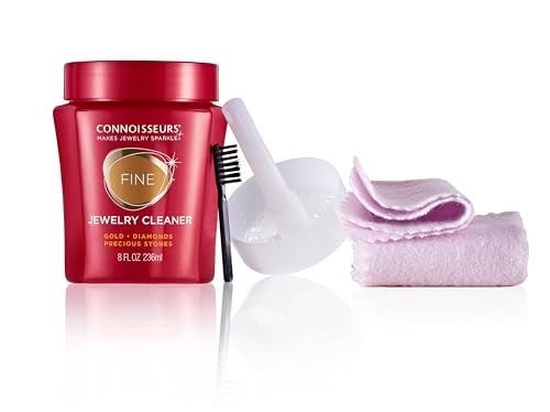 Connoisseurs Kit Nettoyant Bijoux - Nettoyage Diamants Platine Or Blanc Montres Boucles d’oreilles - Inclus Chamois de Polissage Gratuit