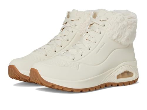 Skechers Femme Uno Rugged Fall Air Boots, Natural Durabuck Faux Fur, 38 EU