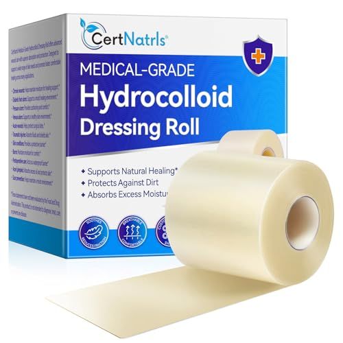 Hydrocolloid Roll, 5cm*5m Rouleau Hydrocolloïde,Couper par taille, Bandage de pansement d'hydrogel très grand avec auto-adhérence, Super absorption d'eau, imperméable à l'eau