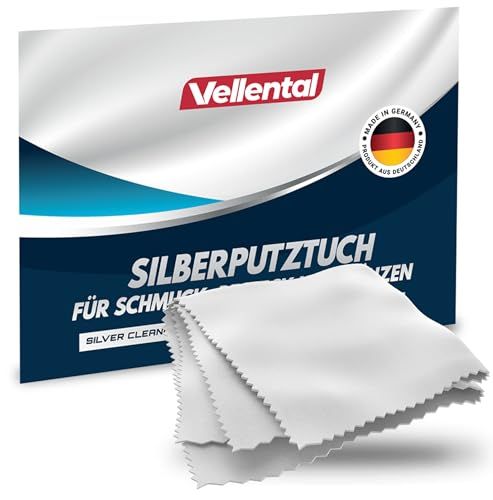 Chiffon de nettoyage pour bijoux, couverts et pièces de monnaie - Chiffon de polissage pour l'entretien et le nettoyage de l'argent véritable - Fabriqué en Allemagne