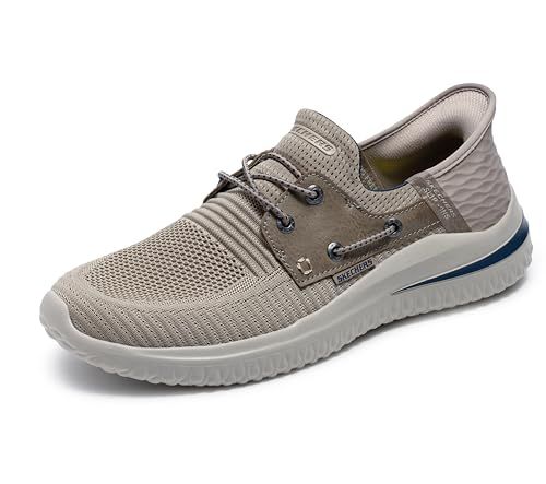 Skechers Homme Delson 3.0-Roth 210606 Mocassin, Taupe, 44 EU