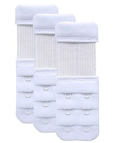 3 Pièces Soutien Gorge Extender pour Les Femmes Bra Rallonges Extension, Blanc, Espacement des Crochets de 1/2 Pouce