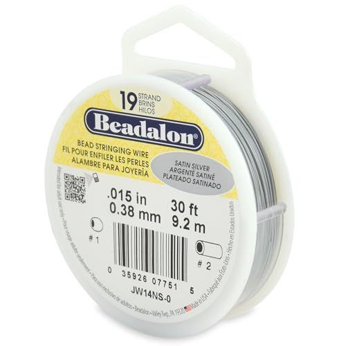 Fil cordage.015"(.38mm) 19 brins diamètre 30ft/Pkg-Satin argent