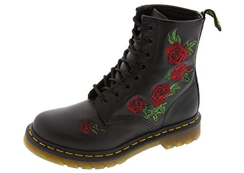 DR MARTENS Femme 8 Eye Boot, Noir Black Black, 37 EU