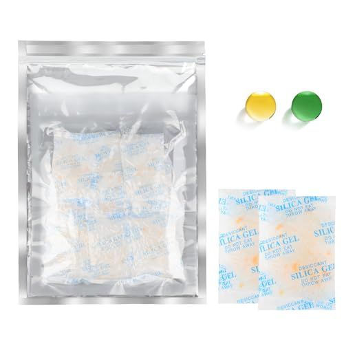 20 g x 15 sachets de gel de silice de qualité alimentaire avec perles d'orange, indicateur d'humidité et déshydratant pour éliminer l'humidité