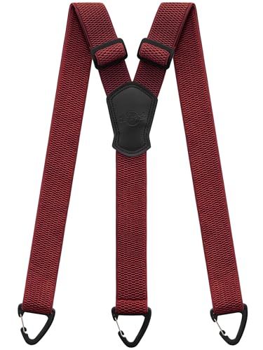 Kohentact Bretelles pour Hommes Extra Résistantes – 3,8 cm de Largeur, Portables Sous les Vêtements, 3 Passants à Boutons-Pression, Idéales pour Pantalons de Travail, Ski et Salopettes