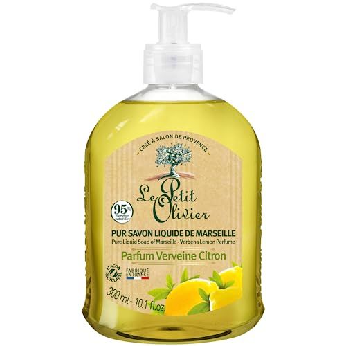 LE PETIT OLIVIER - Lot De 12 - Pur Savon Liquide De Marseille - Parfum Verveine Citron De La Région De Grasse - Nettoie La Peau En Douceur - 95% D'Origine Naturelle - Fabriqué En France - 300 ml