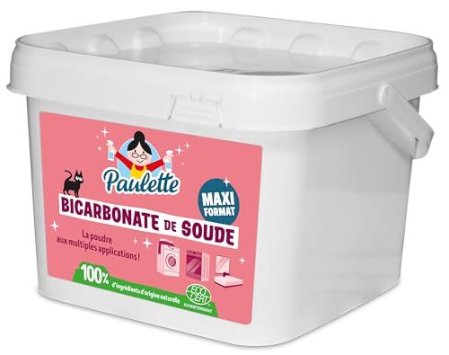 Paulette - Bicarbonate de Soude - Nettoie en Douceur, Ravive les Couleurs, Neutralise les Mauvaises Odeurs - Authentique et Naturel, Ecocert - 4kg