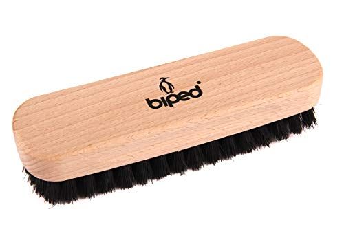 biped Brosse à chaussures en bois de hêtre avec des soies naturelles – pour le nettoyage ou le poli – z2345 (noires)