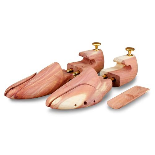 Langer & Messmer, embauchoirs en bois de cèdre (pour homme et femme), chausse-pied en bois de cèdre compris, pointures double taille 34 à 50, l'original, Bois de Cèdre, 44/45 EU