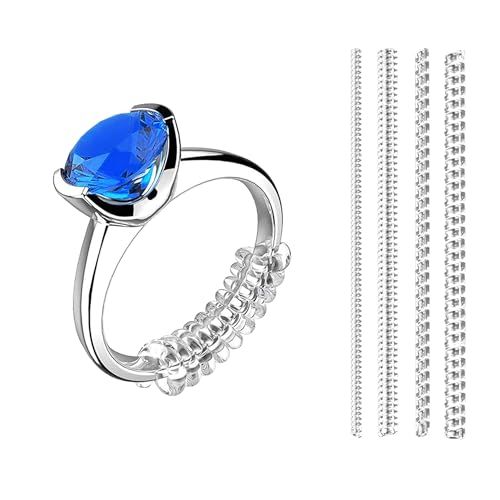 LyfNeeds Lot de 12 ajusteurs de taille de bague transparents pour bagues lâches Unisexe et style traditionnel Compatible 2 mm à 5 mm 4 tailles 3 pièces de chaque silicone