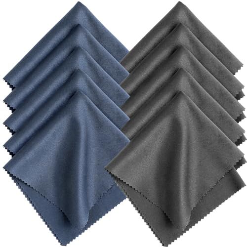 Romon Chiffons Microfibre de Nettoyage pour Lunettes, 10Pcs Chiffon de Nettoyant Lunettes 20 * 20cm Lavables et Réutilisables pour Nettoyer Lunettes,Lentilles, Écrans, Objectifs d'appareils Photo