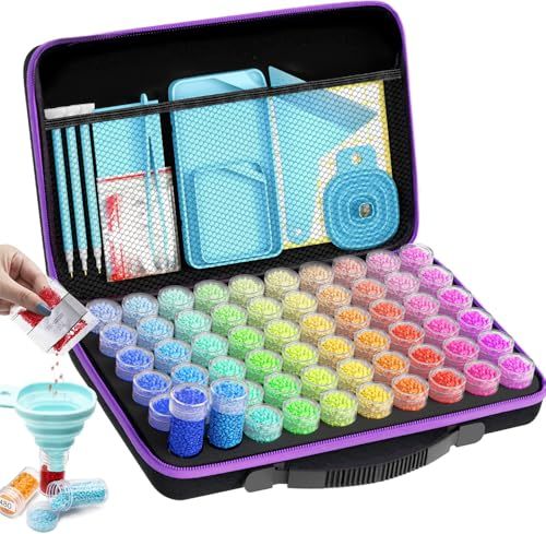 ARTDOT Diamond Painting Kit Completo, 60 Slots Diamant Painting Accessori per Organizzare Gioielli Pittura Diamante Perline Anelli Charms Glitter Strass