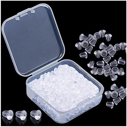 Fermoirs de Boucles d'Oreilles Silicone transparent 500 Pièces Bouchons de Boucle d'oreille pour Remplacement Bricolage(Taille 4 * 4 mm)