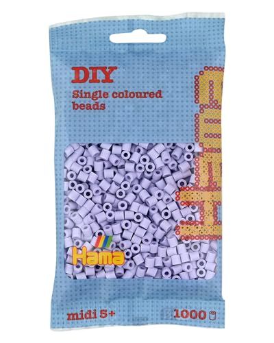 HAMA - sachet de perles à repasser | env. 1000 perles midi | loisirs créatifs et mosaïques pour enfants dès 5 ans | jeu créatif et décoration artisanale | Light Lavender