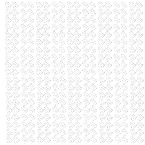 Lot de 200 fermoirs de boucles d'oreilles transparents en caoutchouc souple universel (5x5 mm)