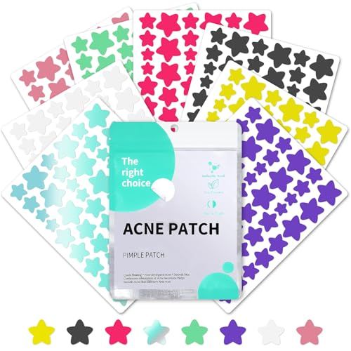 YAMAIDUO 408 PCS Patch Bouton Etoile, Naturel Absorption Pimple Patches Utilisation de Jour et de Nuit 2 en 1, Hydrocolloïde Patch Anti Bouton Acne Invisible avec L'huile Tea Tree L'acide Salicylique