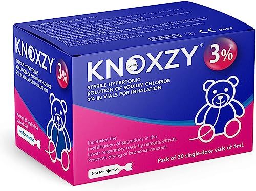 KNOXZY Solution d'inhalation saline hypertonique 3%. Solution d'inhalation pour adultes et enfants. La boîte contient 30 flacons à dose unique de 4 ml.
