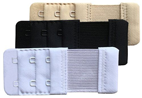Chanie Femme Lot de 3 Doux Confortables Extensions de Soutien-Gorge 2 Crochets, 9,2cm x 3,8cm