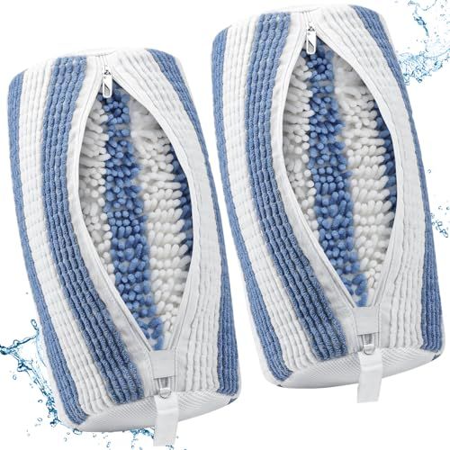 Sac Lavage Chaussures - Sac Lavage Chaussures Machine à Laver 2 Pièces, Nettoyage à 360 Housse Chaussure Basket, Housse Nettoyage Chaussure avec Fermeture éclair à Boucle,Microfibre Laundry Bag Shoes