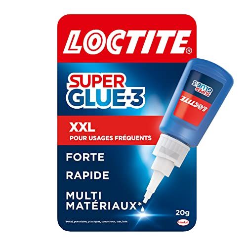 Loctite - Super Glue-3 XXL (1 flacon de 20 g) – Colle forte grand format pour usages fréquents – Colle liquide à séchage immédiat – Solution adhésive transparente multi-matériaux
