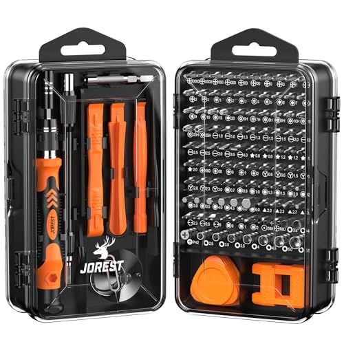 JOREST 117 en 1 Kit de Tournevis de Précision, Kit d'outils Mini,Magnétique Outils de Réparation avec Torx Triangle Bits etc,Pour iPhone, Switch, PS4, PS5, Lunettes, Montres, PC, Macbook, Laptop