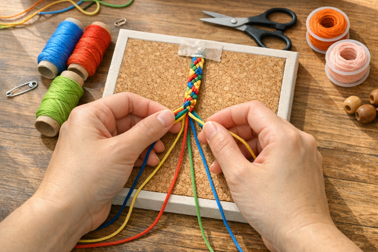 Bracelet brésilien rond très facile : tuto pas à pas pour débutant