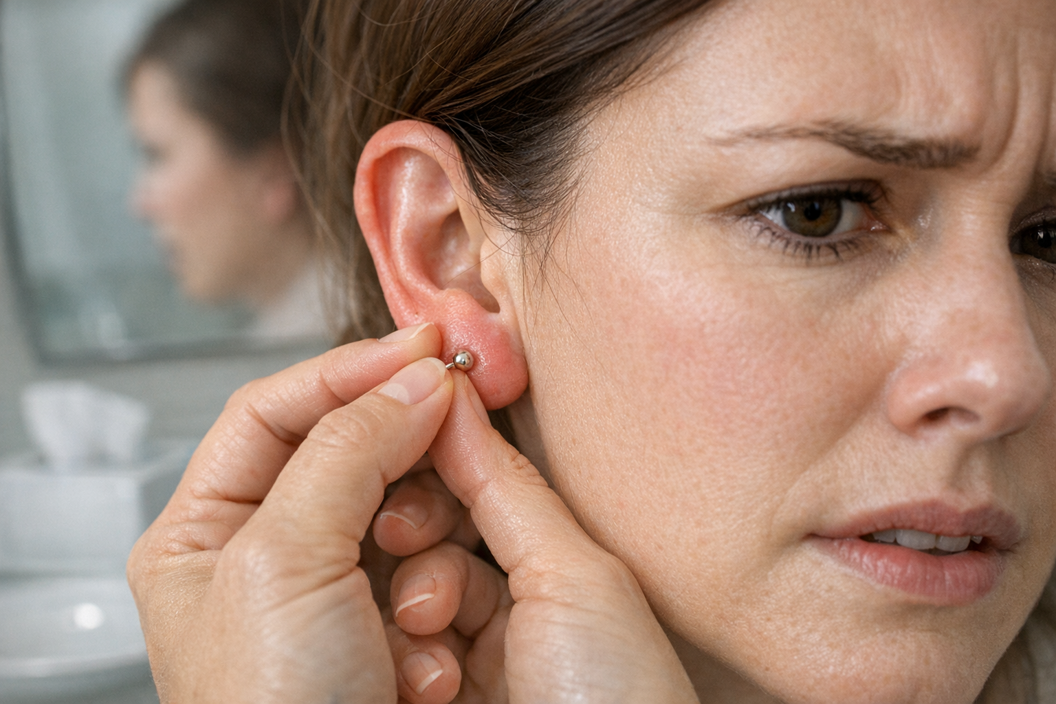 Comment enlever une boucle d’oreille coincée ?