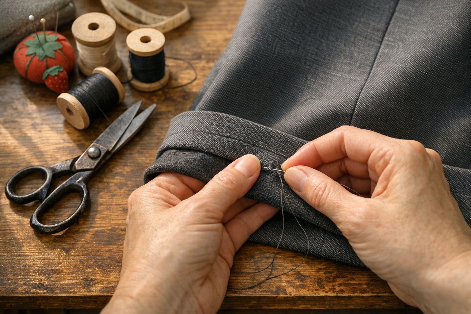 Comment faire un ourlet de pantalon à la main