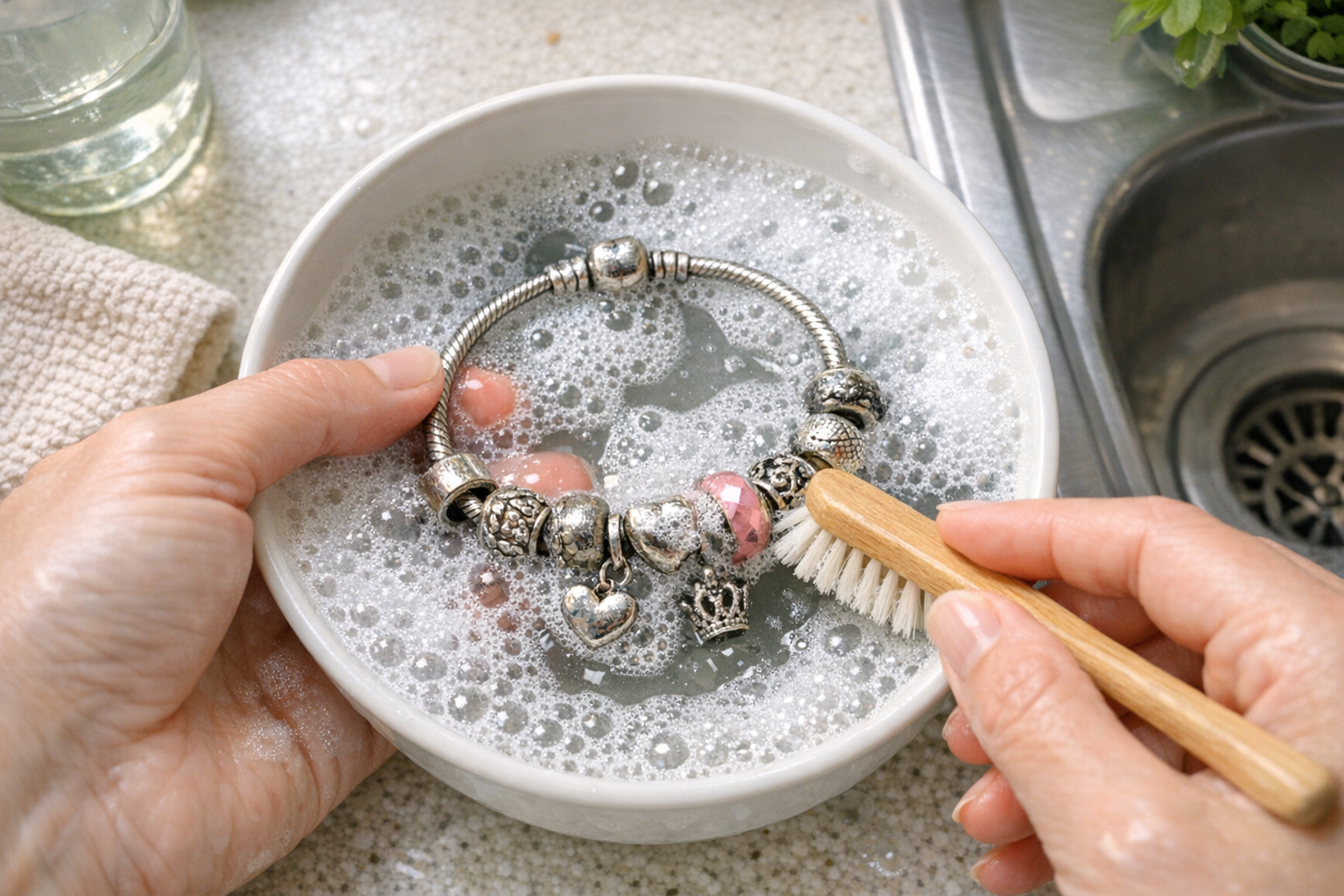 Comment nettoyer un bracelet Pandora qui a noirci ?