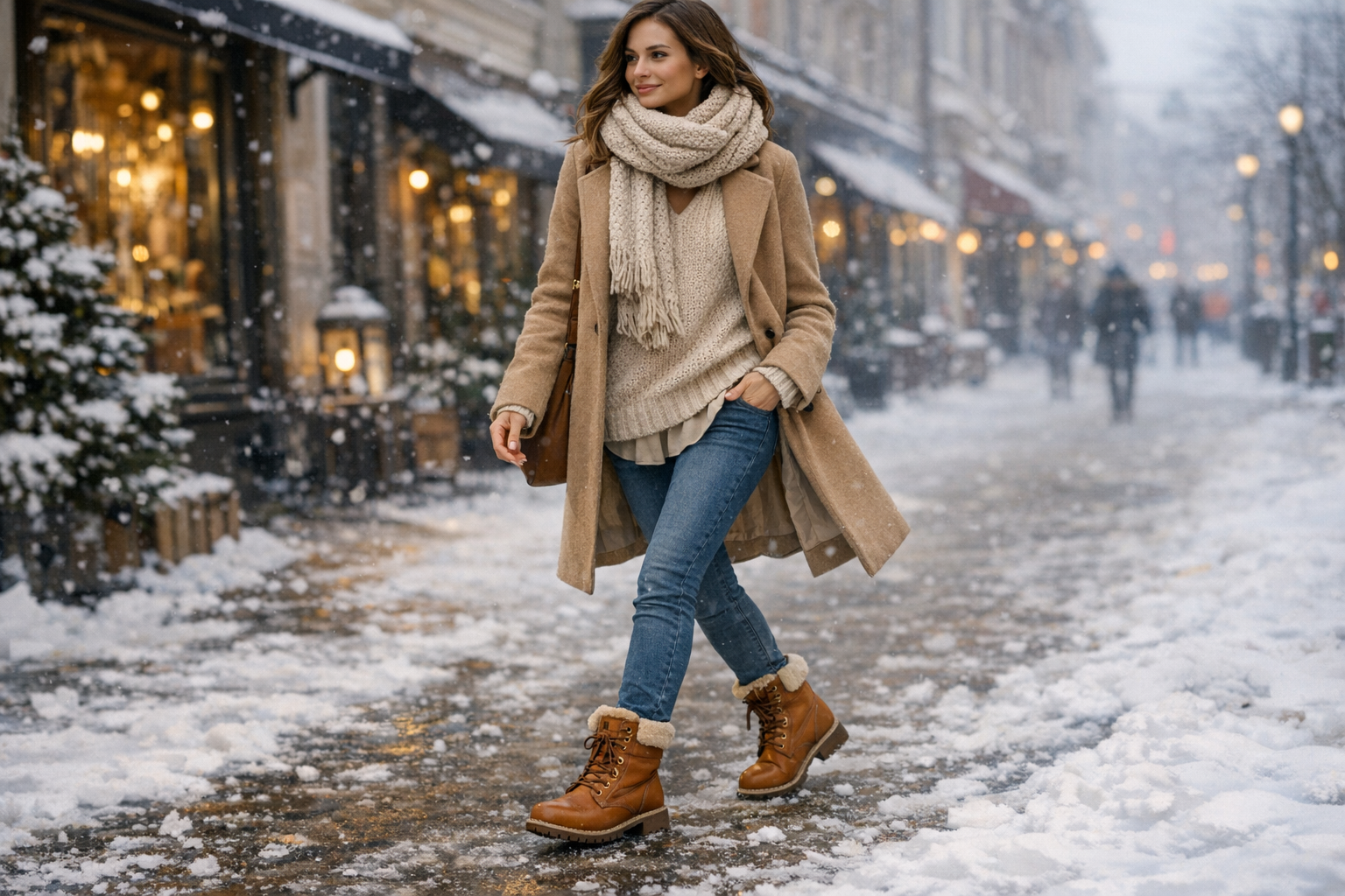 Comment porter des bottes camel en hiver : idées de looks et conseils
