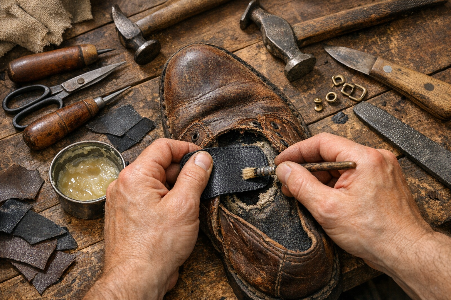 Comment réparer des chaussures avec des trous ou des brèches ?