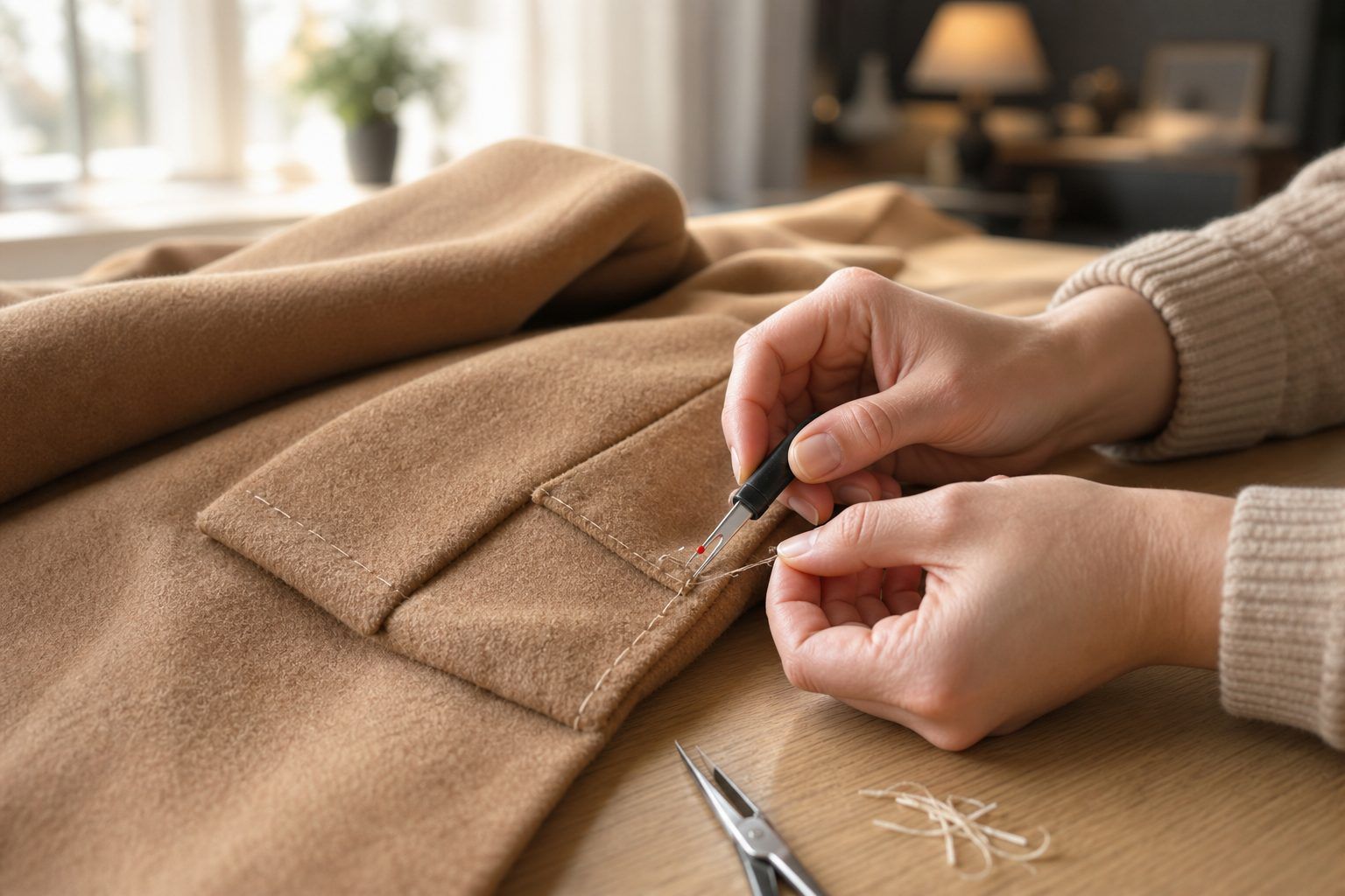 Comment découdre les poches d’un manteau sans abîmer le tissu