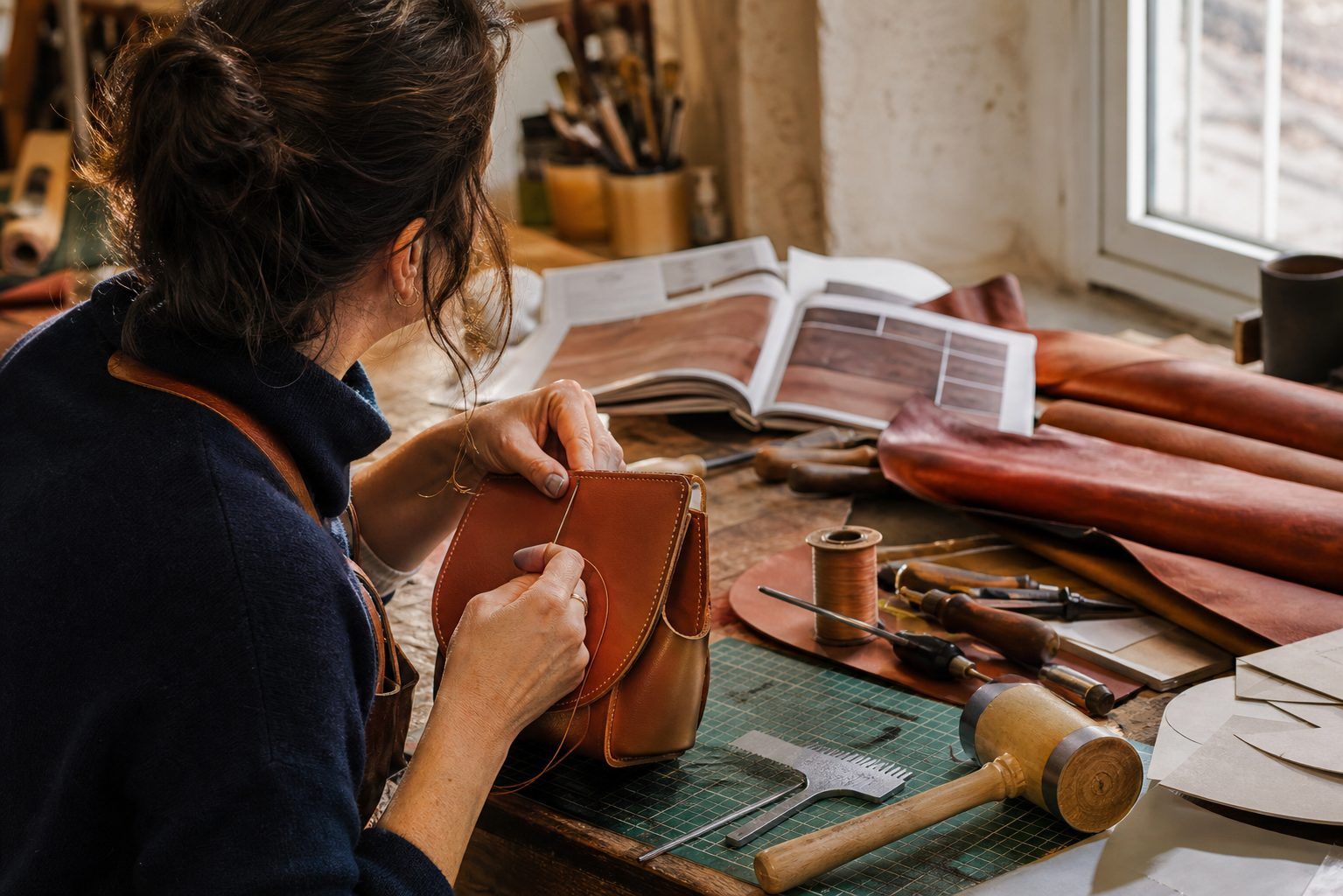 Se former en maroquinerie au-delà d’Hermès&nbsp;: CAP, reconversion et pratique du cuir