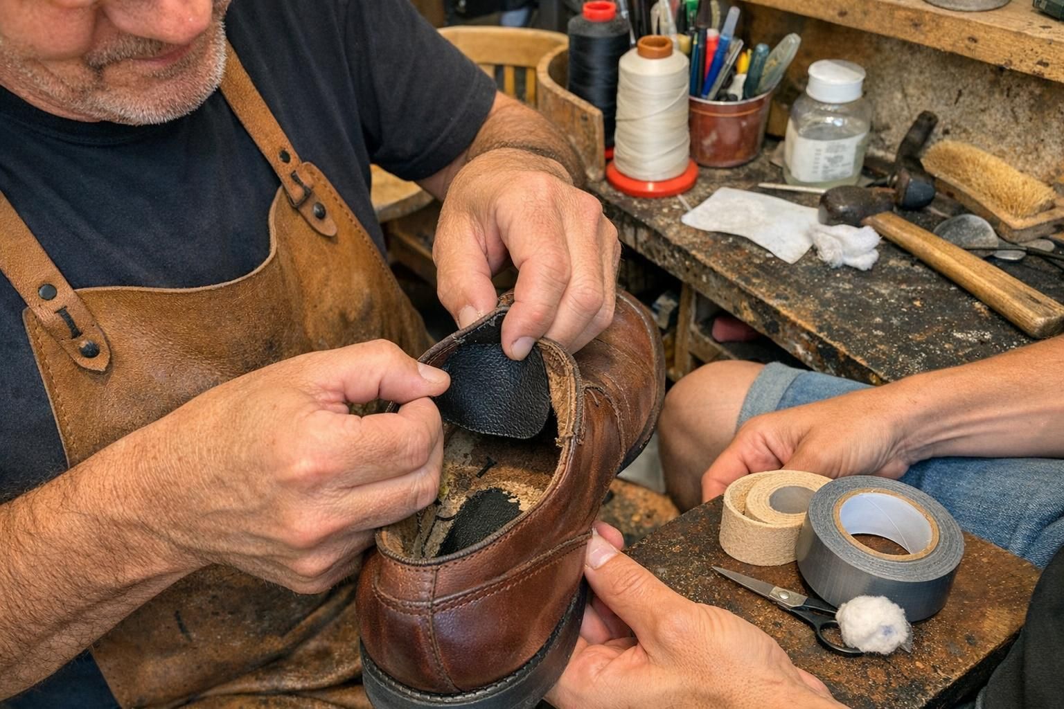 Doublure de chaussure trouée peut-on la réparer au talon ?