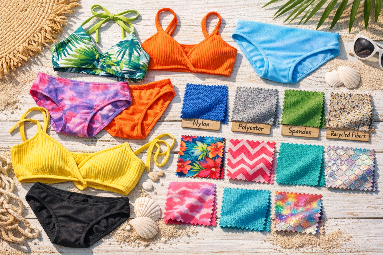 Les différentes matières et fibres que l’on retrouve dans les maillots de bain