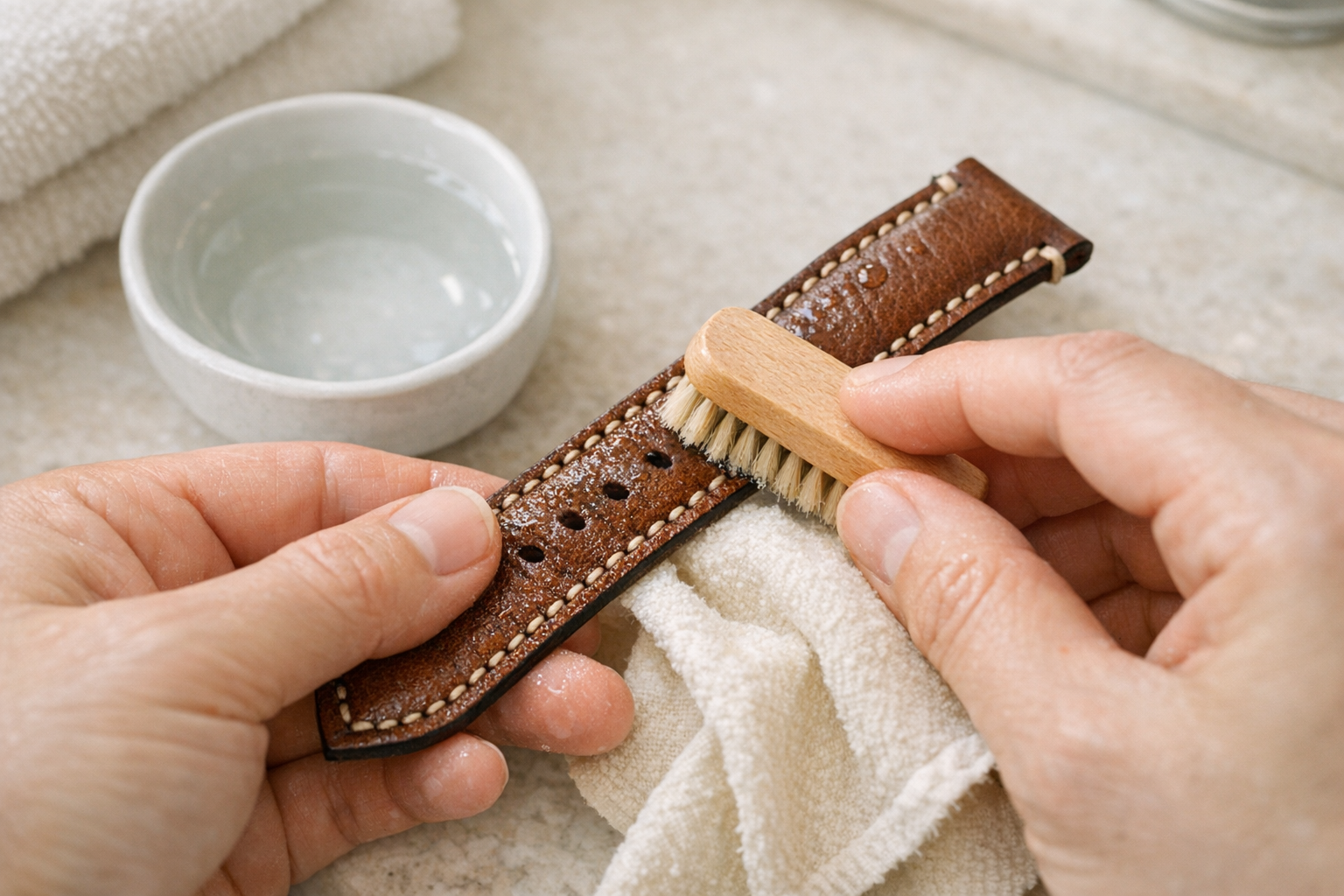 Nettoyer efficacement un bracelet de montre en cuir