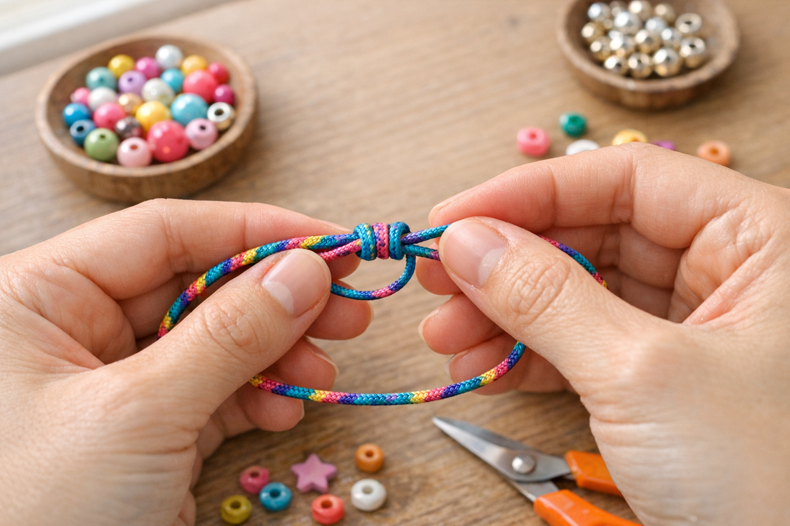 Tutoriel nœud coulissant pour bracelet